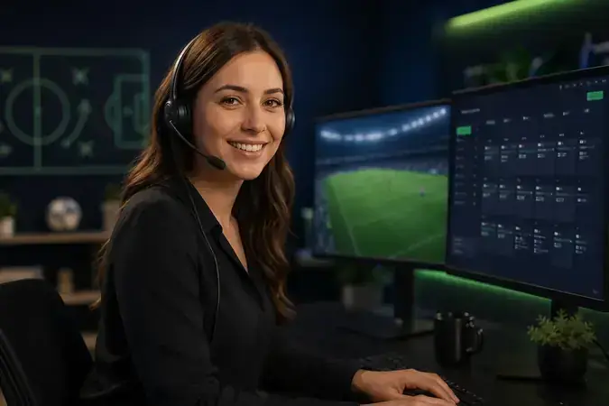 Customer support team helping fantasy football managers